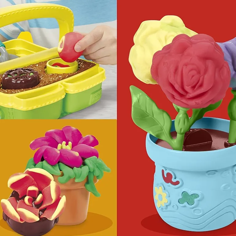 Hasbro Play-Doh Blooming Flowers Playset And Lil Flowers Bundle 19-pc. Dough