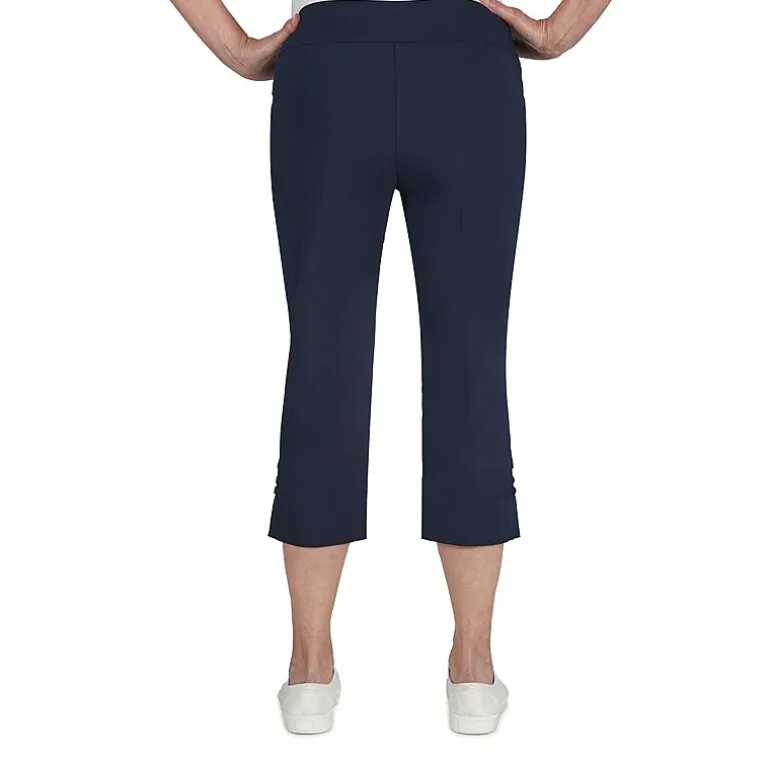 Hearts Of Palm Womens Petite Straight Mid Rise Capri Pant