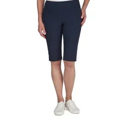 Hearts Of Palm Womens Petite Straight Mid Rise Skimmer Pant