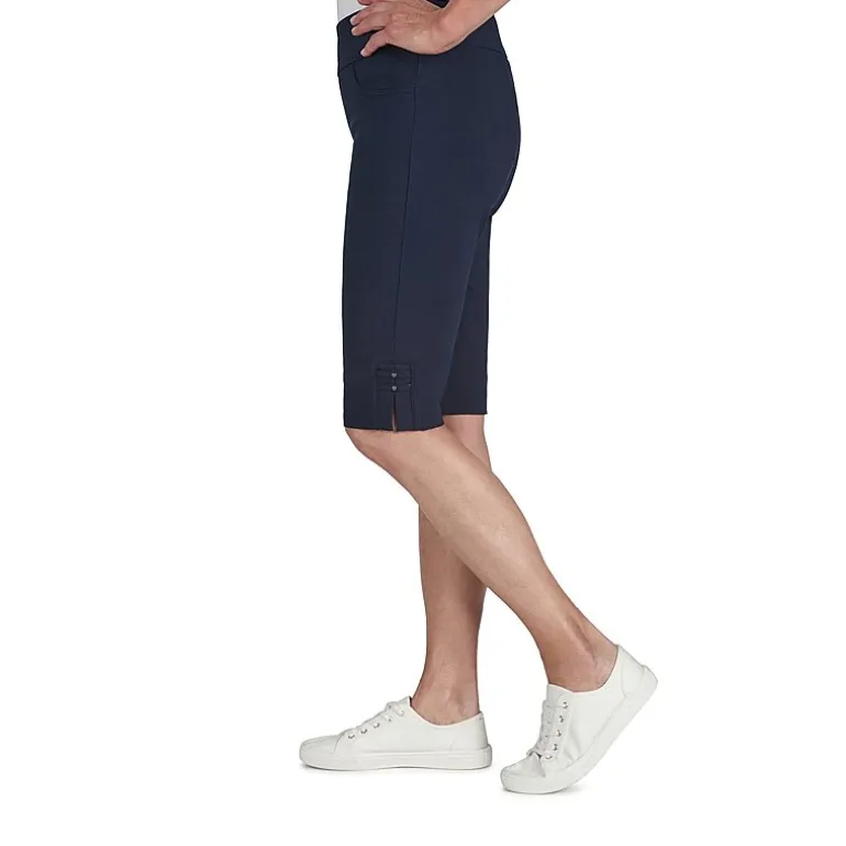 Hearts Of Palm Womens Petite Straight Mid Rise Skimmer Pant