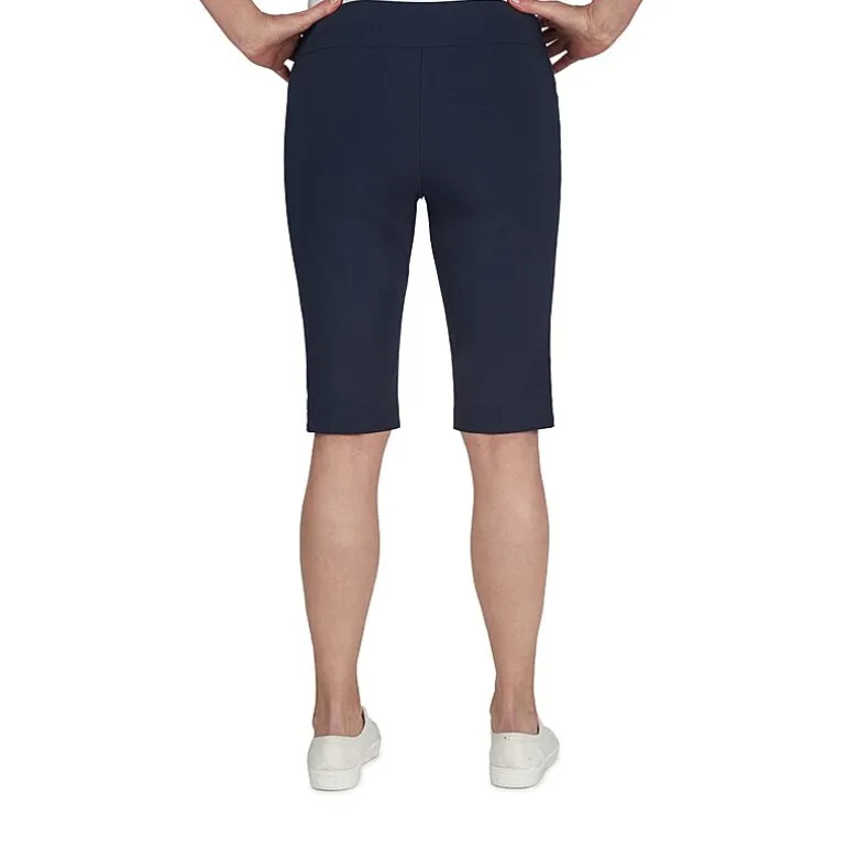Hearts Of Palm Womens Petite Straight Mid Rise Skimmer Pant
