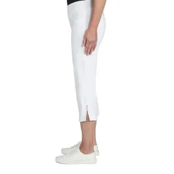 Hearts Of Palm Womens Petite Straight Mid Rise Capri Pant
