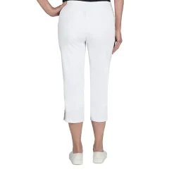 Hearts Of Palm Womens Petite Straight Mid Rise Capri Pant