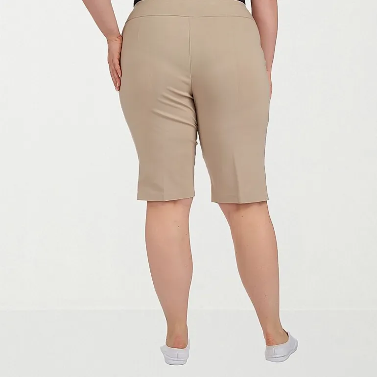 Hearts Of Palm Womens Plus Straight Mid Rise Skimmer Pant