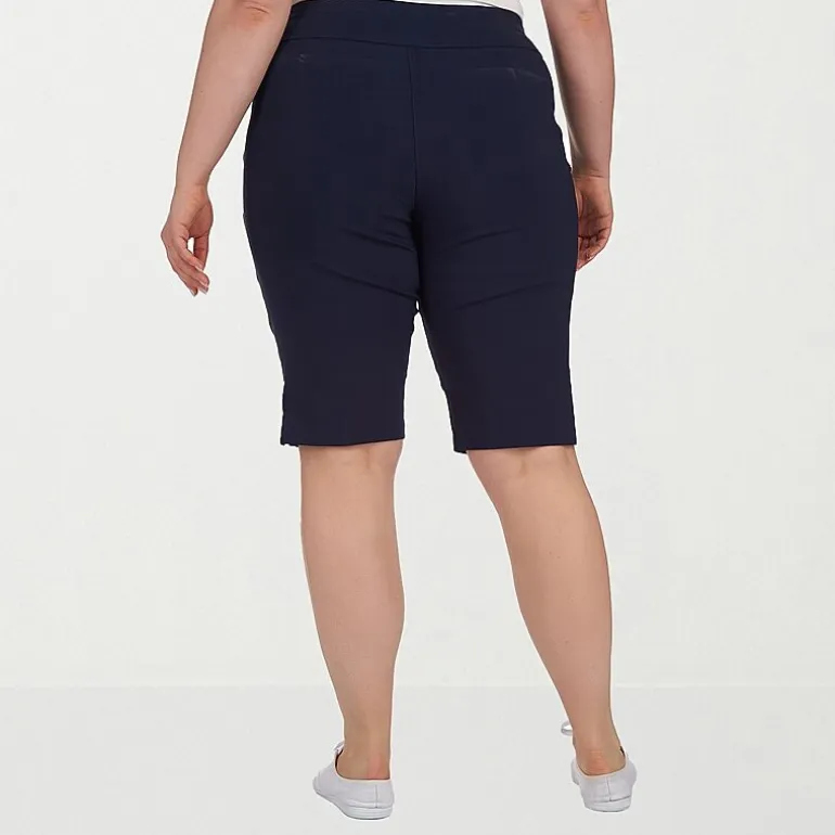 Hearts Of Palm Womens Plus Straight Mid Rise Skimmer Pant
