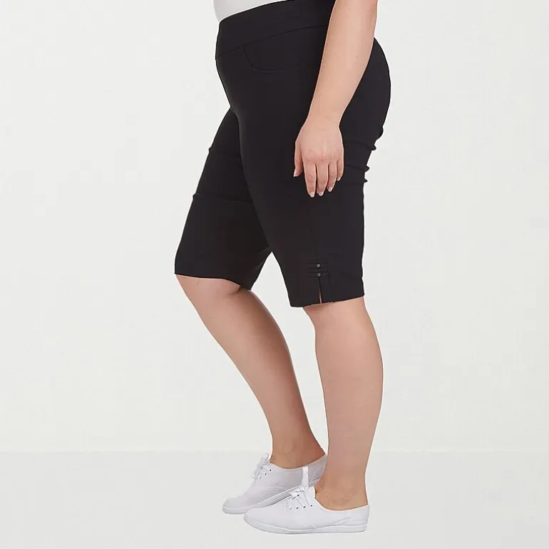 Hearts Of Palm Womens Plus Straight Mid Rise Skimmer Pant
