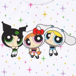 Hello Kitty® And Friends X The Powerpuff Girls™ Juniors Womens Short Sleeve Graphic T-Shirt