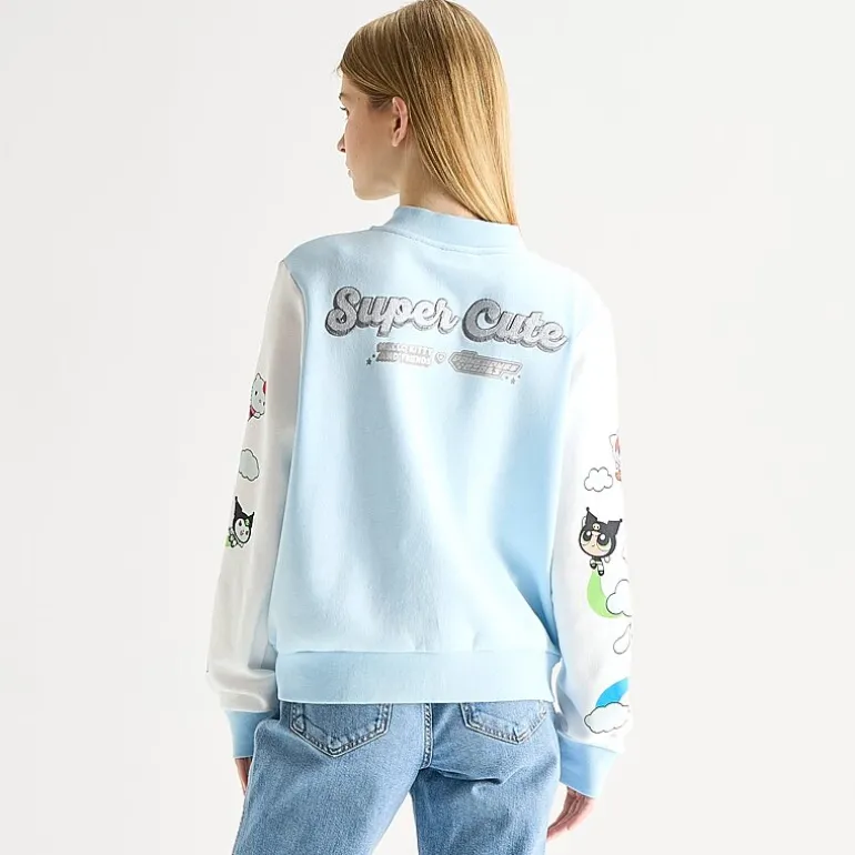 Hello Kitty® And Friends X The Powerpuff Girls™ Womens Juniors Fleece Midweight Bomber Jacket