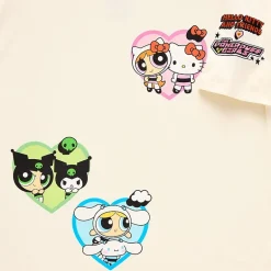 Hello Kitty® And Friends X The Powerpuff Girls™ Womens Juniors Crew Neck Short Sleeve Oversized Graphic T-Shirt