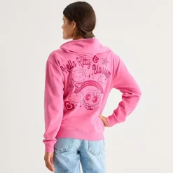 Hello Kitty® And Friends X The Powerpuff Girls™ Womens Juniors Long Sleeve Fleece Zipper Hoodie