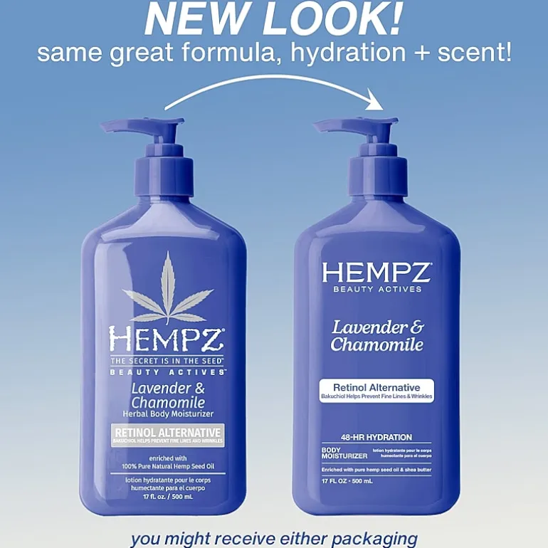 Hempz Lavender & Chamomile Herbal Body Moisturizer With Retinol Alternative 17 Oz.
