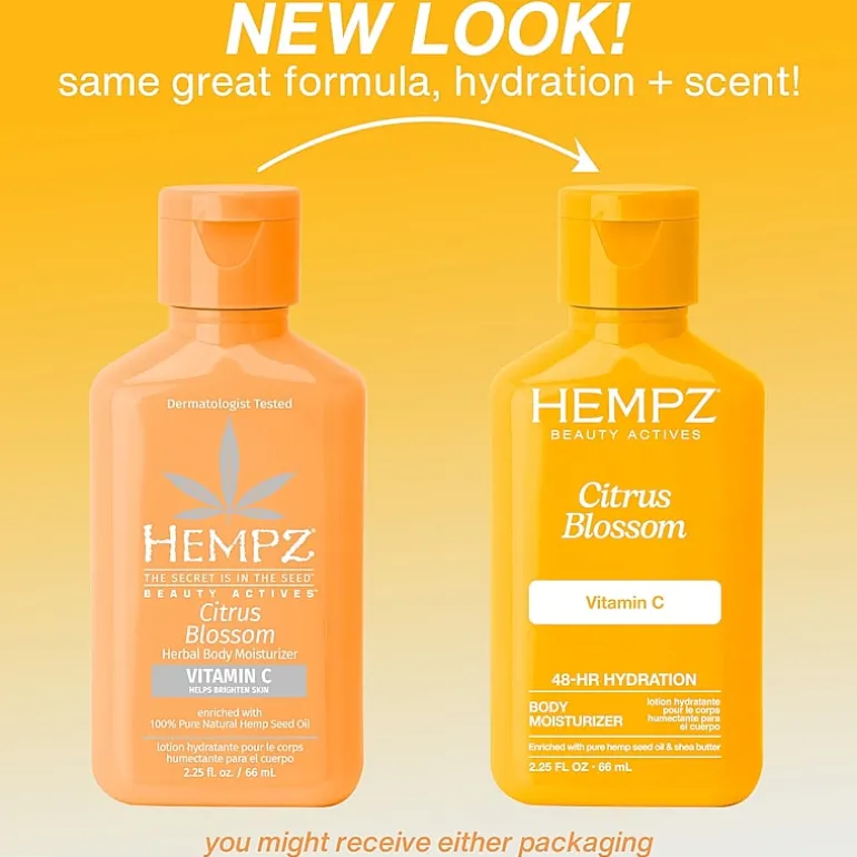 Hempz Mini Citrus Blossom Herbal Body Moisturizer With Brightening Vitamin C 2.25 Oz.
