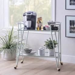 Hera Glass-Top Bar Cart