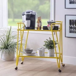 Hera Glass-Top Bar Cart