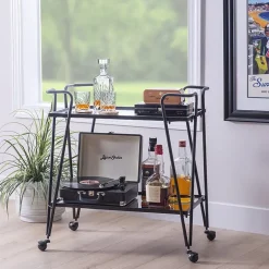 Hera Glass-Top Bar Cart