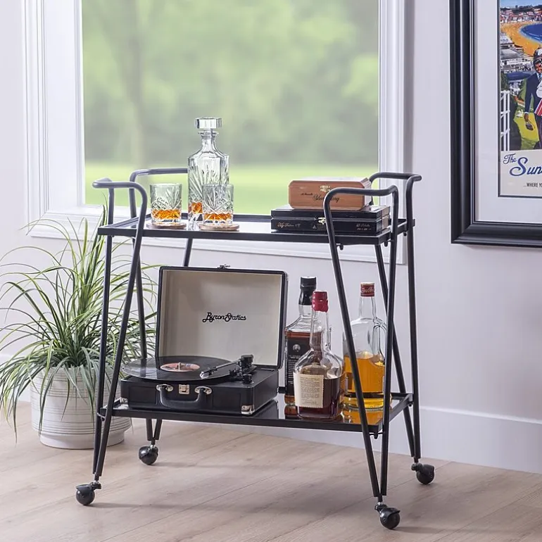 Hera Glass-Top Bar Cart