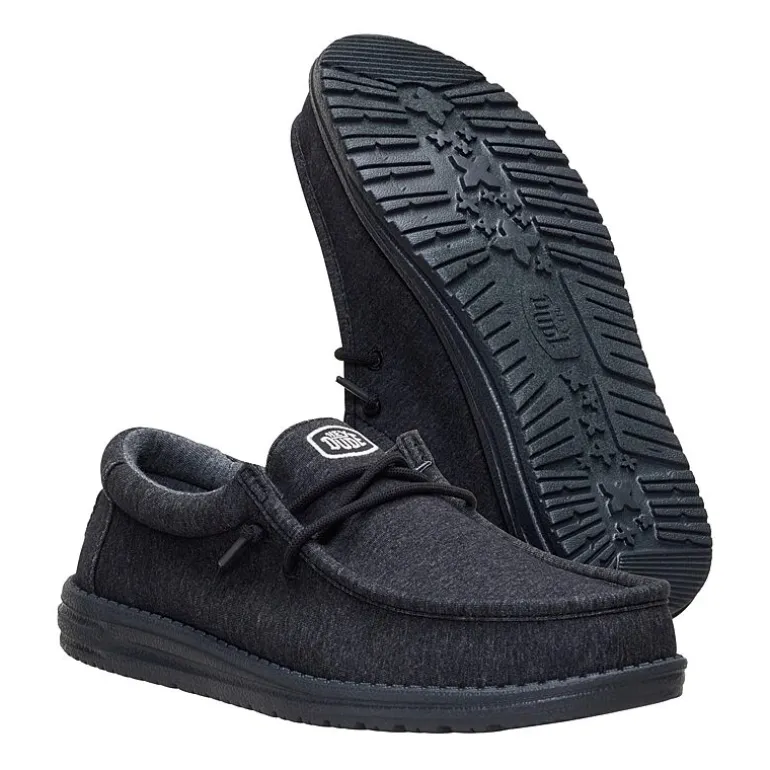 HEYDUDE Wally Stretch Jersey Mens Round Closed Toe Slip-On Shoe