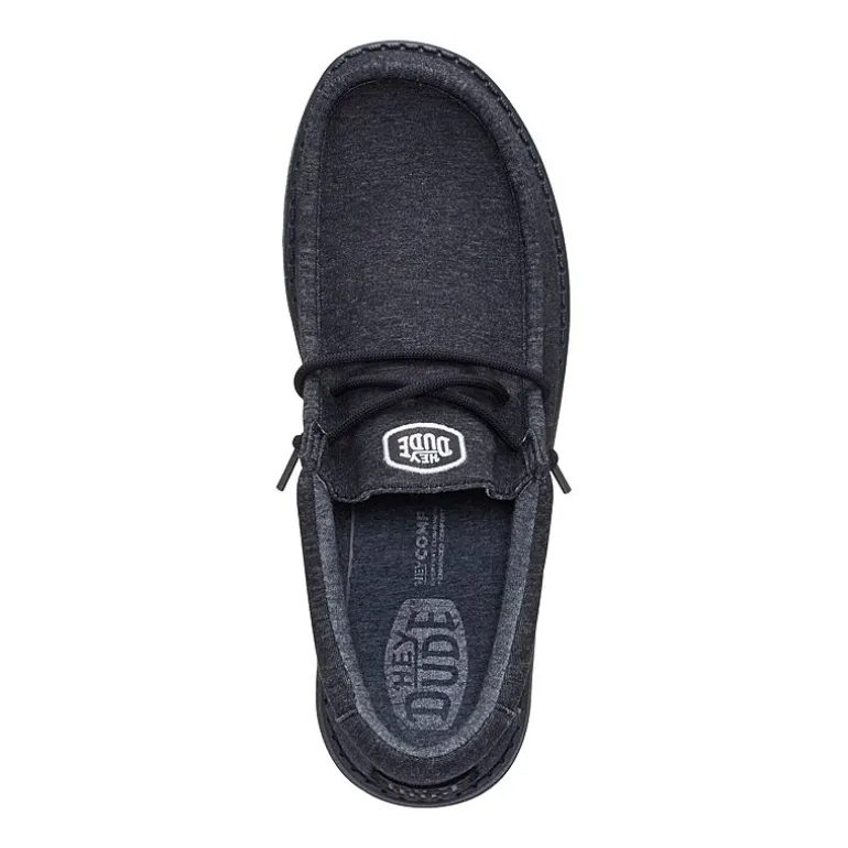 HEYDUDE Wally Stretch Jersey Mens Round Closed Toe Slip-On Shoe
