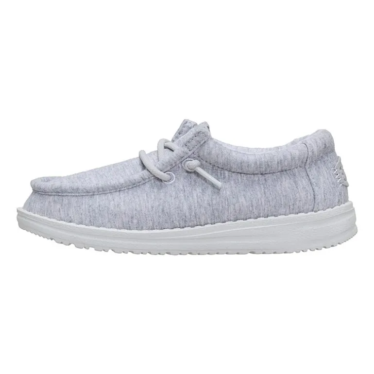 HEYDUDE Wally Stretch Jersey Youth Boys Round Closed Toe Slip-On Shoe