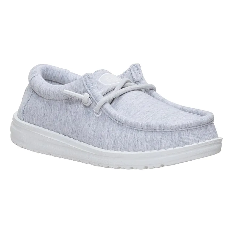 HEYDUDE Wally Stretch Jersey Youth Boys Round Closed Toe Slip-On Shoe