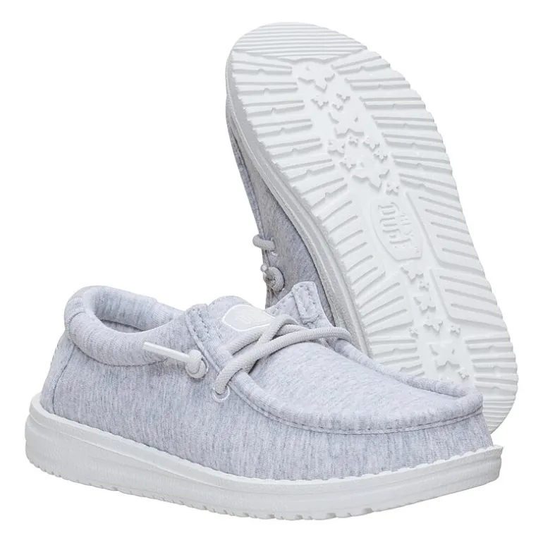 HEYDUDE Wally Stretch Jersey Youth Boys Round Closed Toe Slip-On Shoe