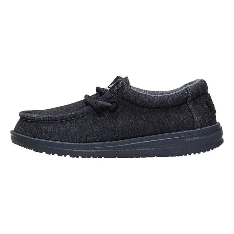 HEYDUDE Wally Stretch Jersey Youth Boys Round Closed Toe Slip-On Shoe
