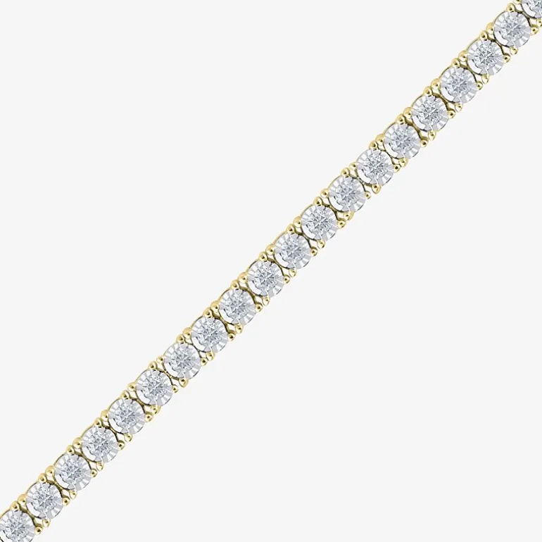 (H-I / I1) 2 CT. T.W. Lab Grown White Diamond 10K White or Yellow Gold 7.25 Inch Tennis Bracelet