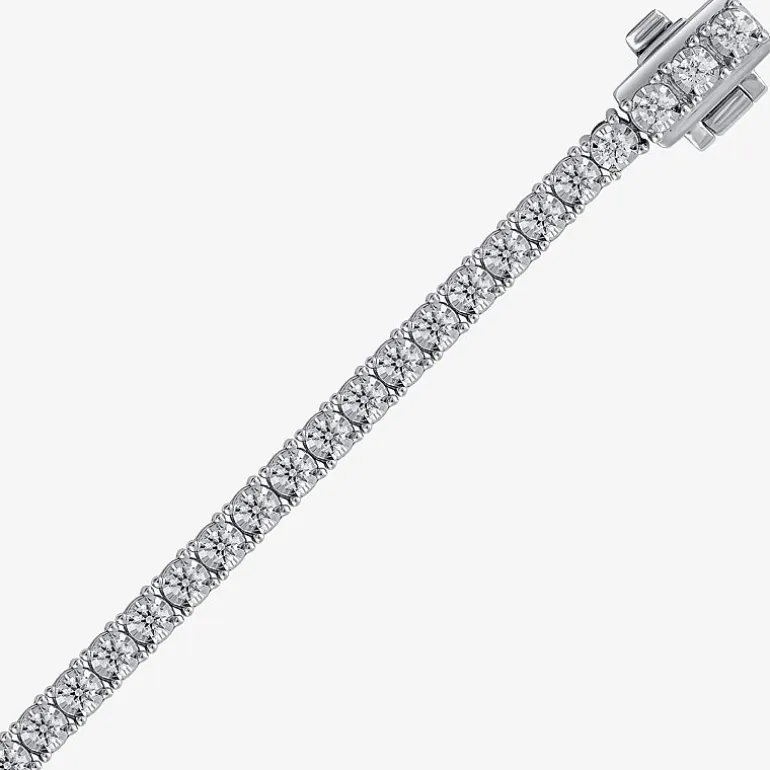 (H-I / I1) 2 CT. T.W. Lab Grown White Diamond 10K White or Yellow Gold 7.25 Inch Tennis Bracelet
