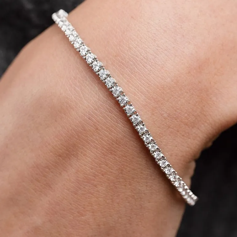 (H-I / I1) 2 CT. T.W. Lab Grown White Diamond 10K White or Yellow Gold 7.25 Inch Tennis Bracelet