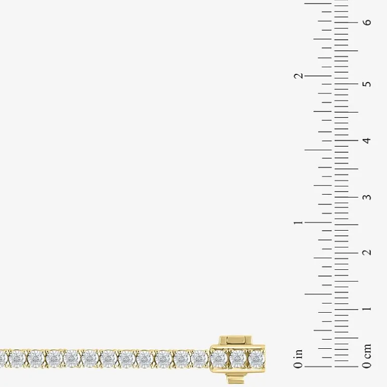 (H-I / I1) 2 CT. T.W. Lab Grown White Diamond 10K White or Yellow Gold 7.25 Inch Tennis Bracelet