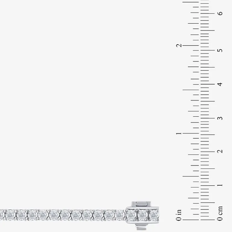 (H-I / I1) 2 CT. T.W. Lab Grown White Diamond 10K White or Yellow Gold 7.25 Inch Tennis Bracelet