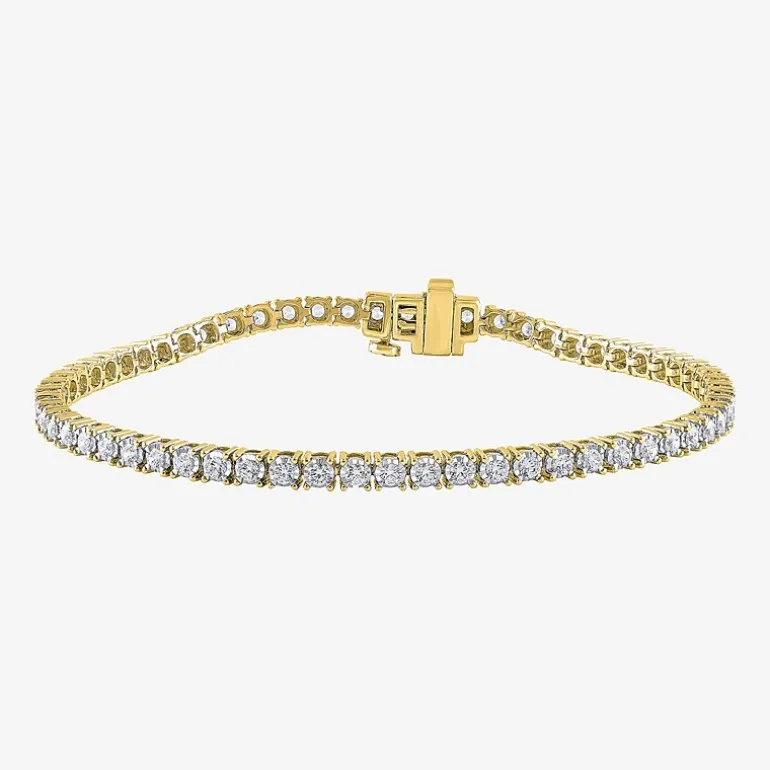 (H-I / I1) 2 CT. T.W. Lab Grown White Diamond 10K White or Yellow Gold 7.25 Inch Tennis Bracelet
