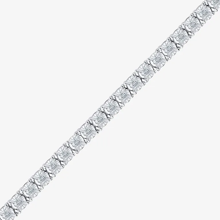 (H-I / I1) 2 CT. T.W. Lab Grown White Diamond 10K White or Yellow Gold 7.25 Inch Tennis Bracelet