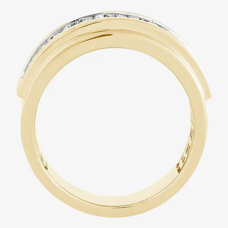 (H-I / I1) Mens 1 1/2 CT. T.W. Lab Grown White Diamond 10K Gold Wedding Band
