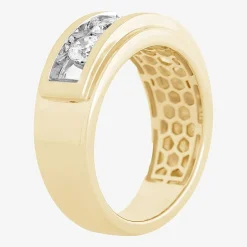 (H-I / I1) Mens 1 1/2 CT. T.W. Lab Grown White Diamond 10K Gold Wedding Band