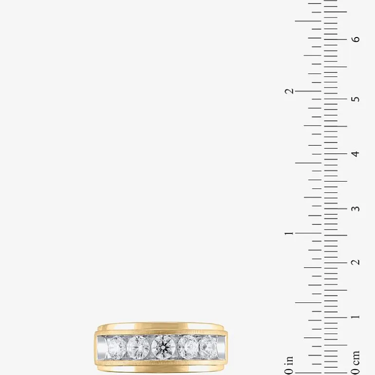 (H-I / I1) Mens 1 1/2 CT. T.W. Lab Grown White Diamond 10K Gold Wedding Band