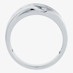 (H-I / I1) Mens 5MM 1 CT. T.W. Lab Grown White Diamond 10K Gold Wedding Band