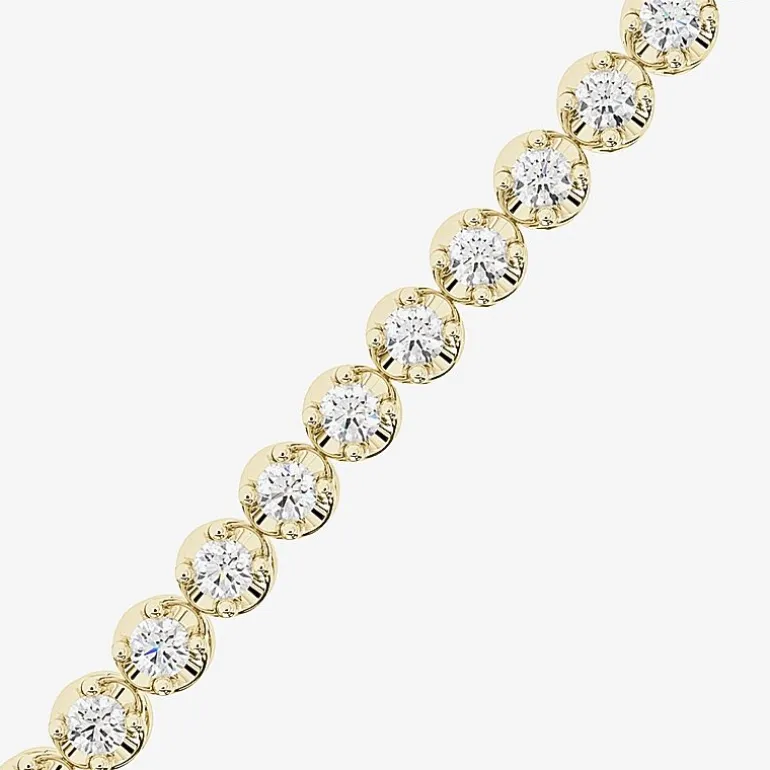 (H-I/ I1) Womens 2 CT. T.W. Lab Grown White Diamond 10K Gold 7.25 Inch Tennis Bracelet