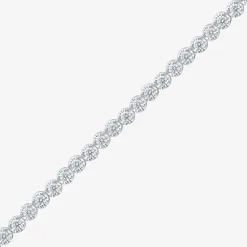 (H-I/ I1) Womens 2 CT. T.W. Lab Grown White Diamond 10K Gold 7.25 Inch Tennis Bracelet