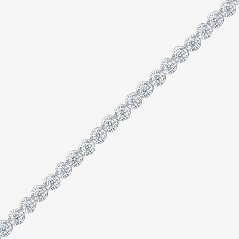 (H-I/ I1) Womens 2 CT. T.W. Lab Grown White Diamond 10K Gold 7.25 Inch Tennis Bracelet