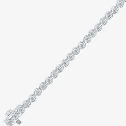 (H-I/ I1) Womens 2 CT. T.W. Lab Grown White Diamond 10K Gold 7.25 Inch Tennis Bracelet