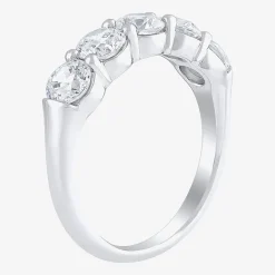 (H-I / I1) Womens 2 CT. T.W. Lab Grown White Diamond 10K Gold 5-Stone Anniversary Band