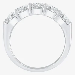 (H-I / I1) Womens 2 CT. T.W. Lab Grown White Diamond 10K Gold 5-Stone Anniversary Band