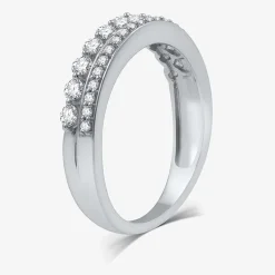 (H-I / I1) Womens 1/2 CT. T.W. Lab Grown White Diamond 10K Gold Anniversary Wedding Band