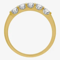 (H-I / I1) Womens 1/2 CT. T.W. Lab Grown White Diamond 10K Gold 5-Stone Anniversary Band