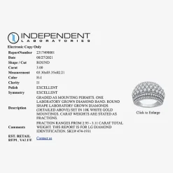 (H-I / I1) Womens 3 CT. T.W. Lab Grown White Diamond 10K Gold Anniversary Band
