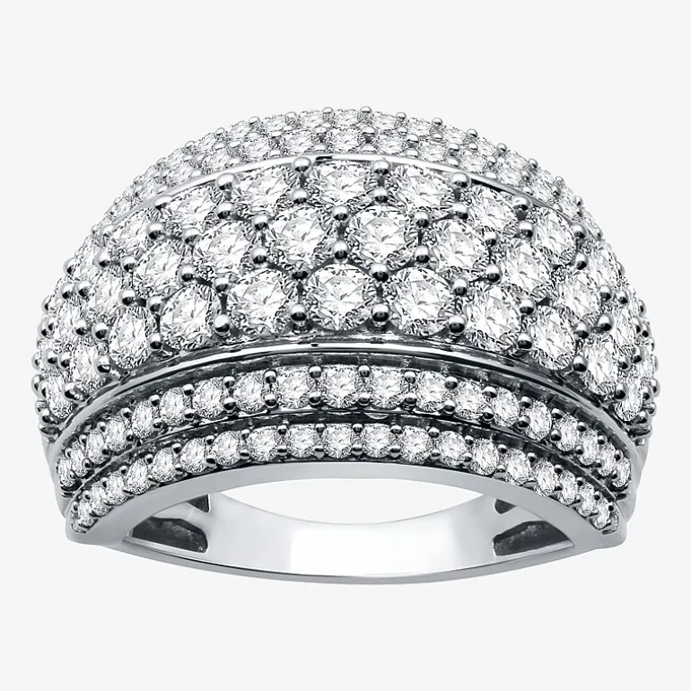 (H-I / I1) Womens 3 CT. T.W. Lab Grown White Diamond 10K Gold Anniversary Band