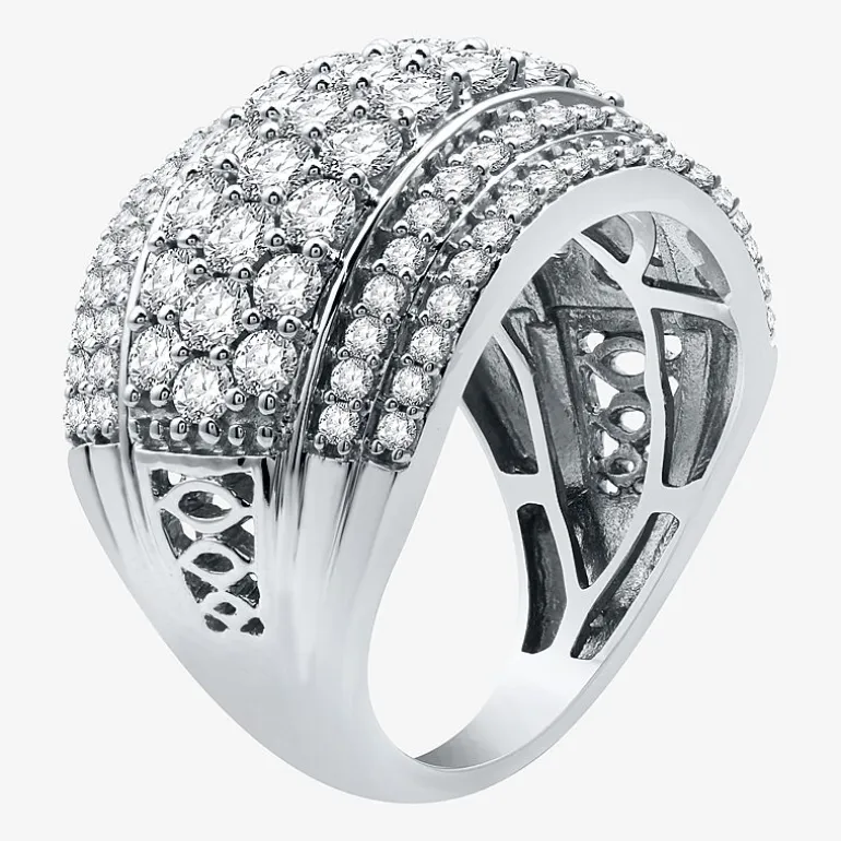 (H-I / I1) Womens 3 CT. T.W. Lab Grown White Diamond 10K Gold Anniversary Band
