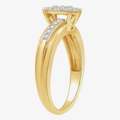 (H-I / I1) Womens 1/2 CT. T.W. Lab Grown White Diamond 14K Gold Over Silver Side Stone Bridal Set