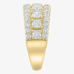 (H-I / I1) Womens 2 CT. T.W. Lab Grown White Diamond 10K Gold Anniversary Band